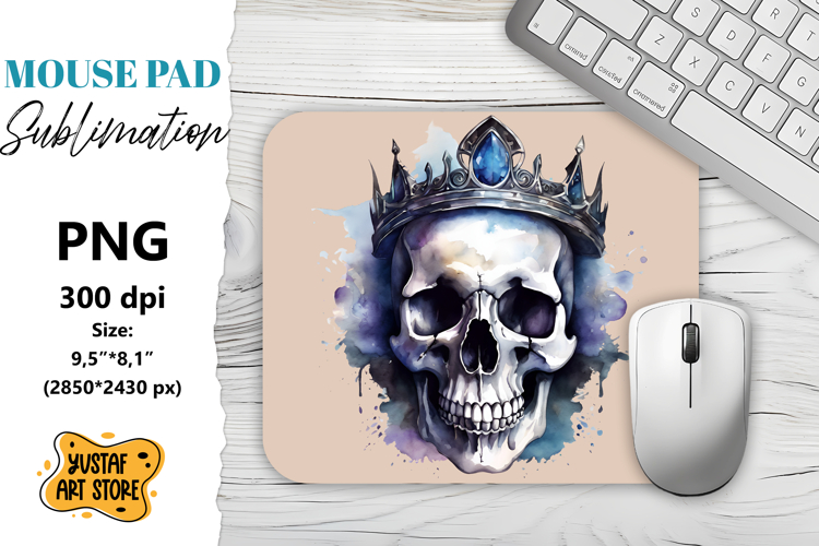 Skull mouse pad sublimation. Halloween mouse pad