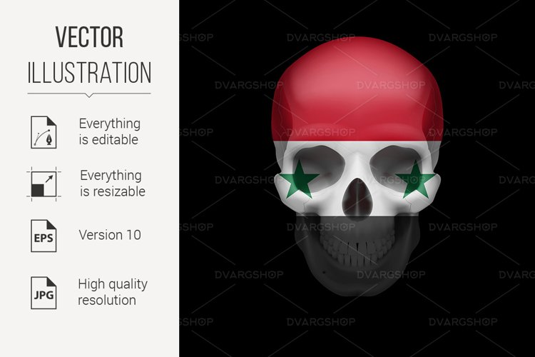 Syrian flag skull