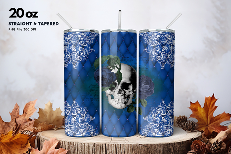 20oz Halloween Tumbler Ghost Skull Flower Sublimation