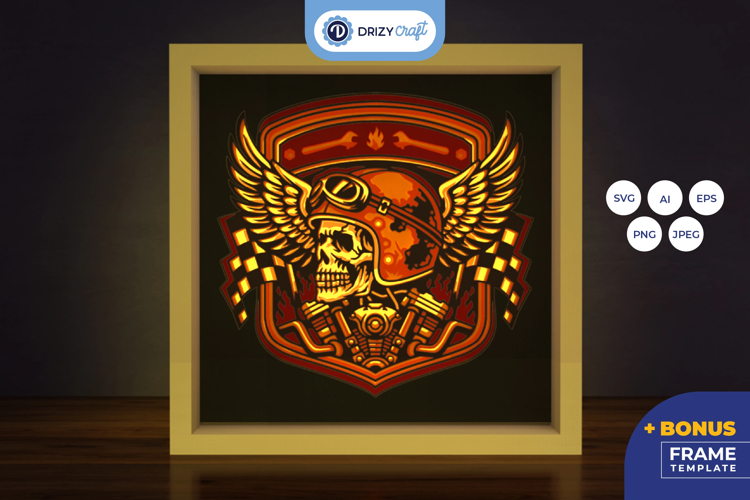 Skull Rider 3D Shadow box - The Rider 3D Light Box