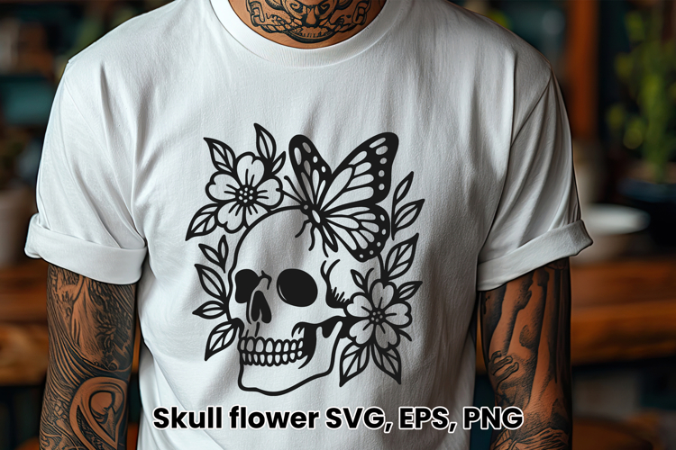 Floral Skull Svg Image 6