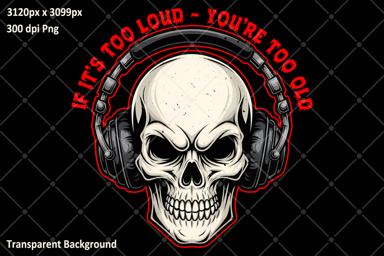 Skull Headphones Bold Rebel Music T-shirt Design