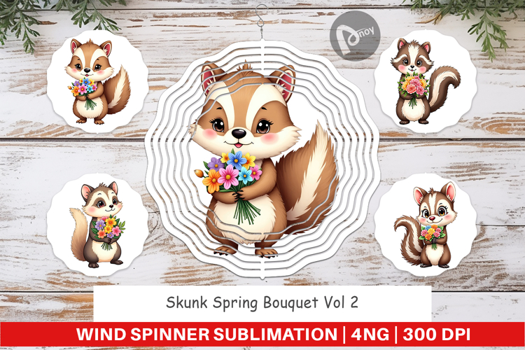 Wind Spinner Skunk Spring Bouquet
