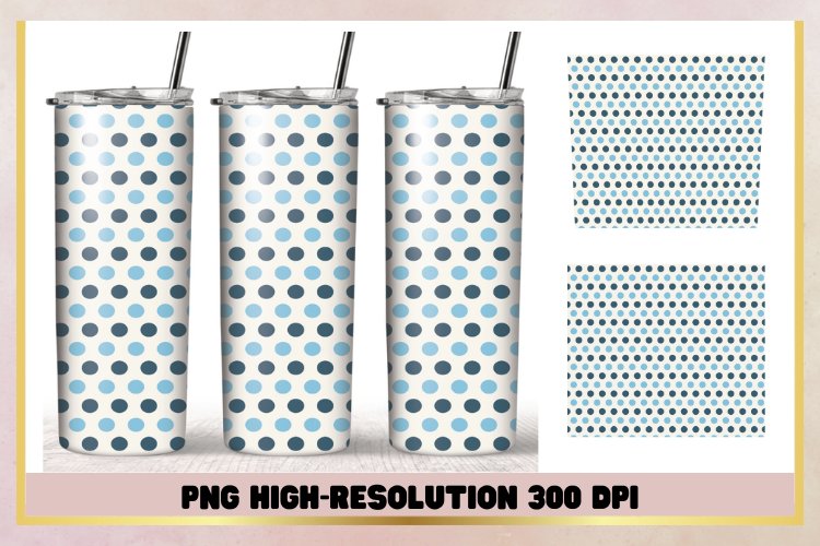 Sky blue dot 20oz Skinny Tumbler Sublimation Wrap