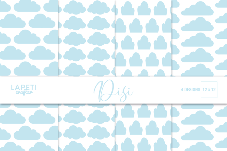 Sky Cloud Digital Paper, Simple Pastel Background Pattern
