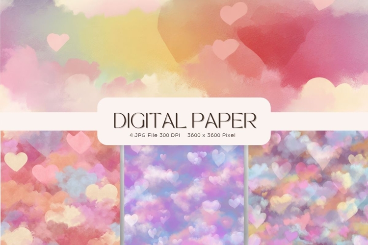 Sky Cloud Background Digital Paper Wallpaper_4