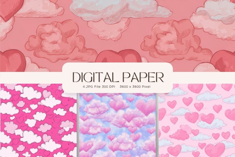 Sky Cloud Background Digital Paper Wallpaper_5