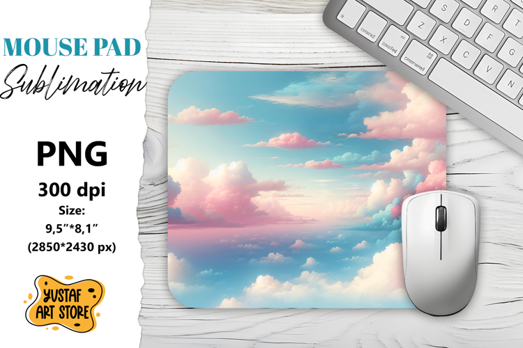 Pastel Cloudscape mouse pad sublimation.