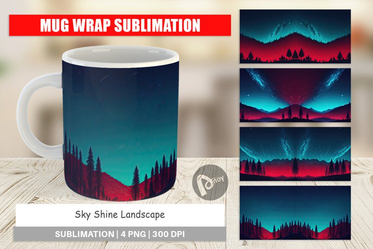 Mug Wrap Design Sky Shine Landscape