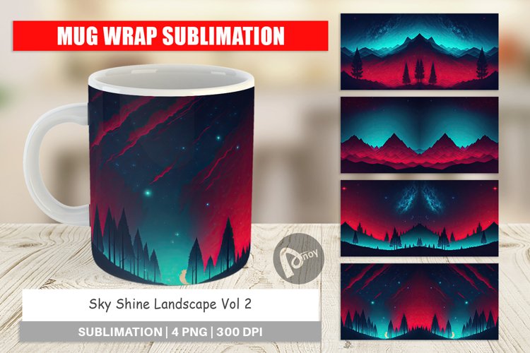 Mug Wrap Design Sky Shine Landscape