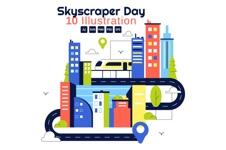 10 Skyscraper Day Illustration