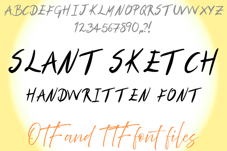 Slant Sketch Typeface Lettering Handwritten ABC Text Font
