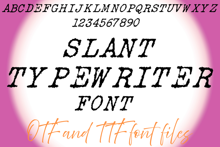 Slant Typewriter Alphabet Lettering ABC Text Font Distressed