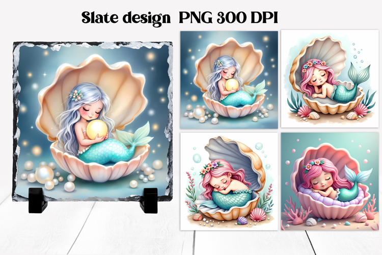 Cute mermaid slate sublimation | Ocean summer sublimation