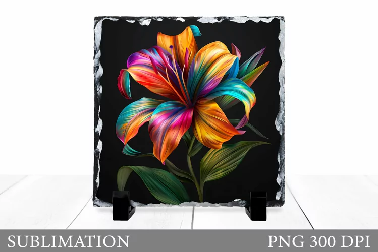 Flowers Sublimation. Flowers Slate Sublimation