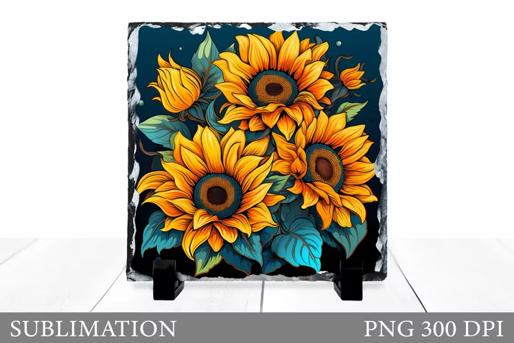 Sunflowers Sublimation. Sunflowers Slate Sublimation