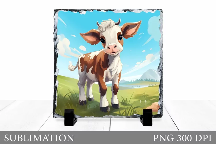 Cute Cow Sublimation. Cow Slate Sublimation