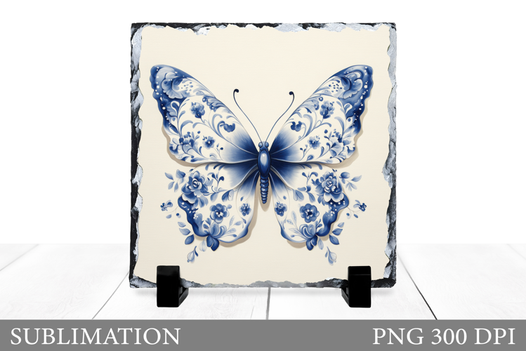 Butterfly Slate Sublimation. Butterfly Flowers Sublimation