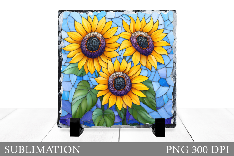 Sunflowers Slate Sublimation. Flowers Sublimation