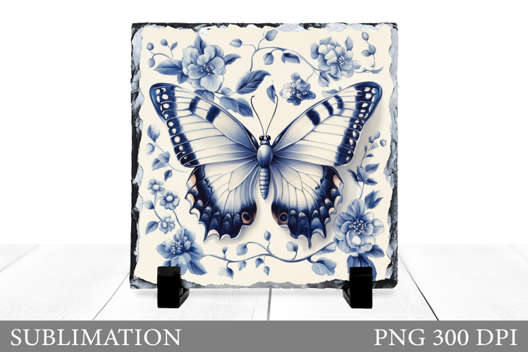Butterfly Slate Sublimation. Butterfly Flowers Sublimation