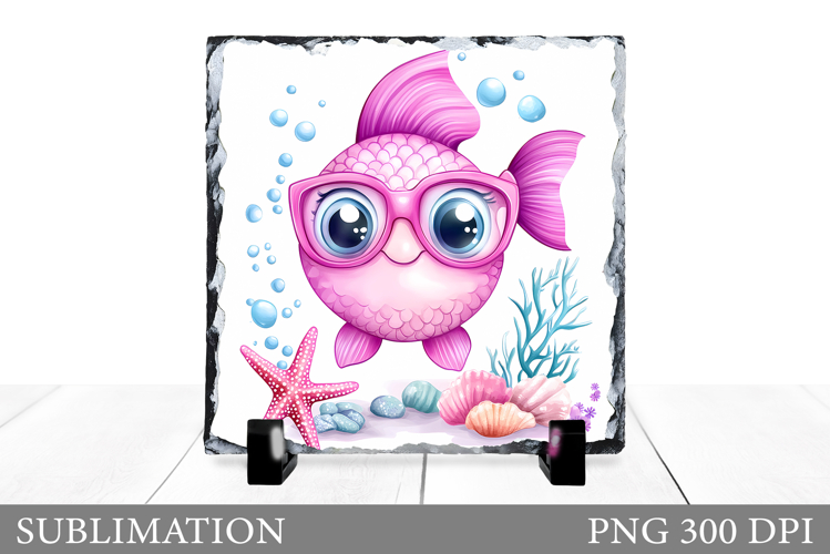 Cute Fish Sublimation. Fish Slate Sublimation