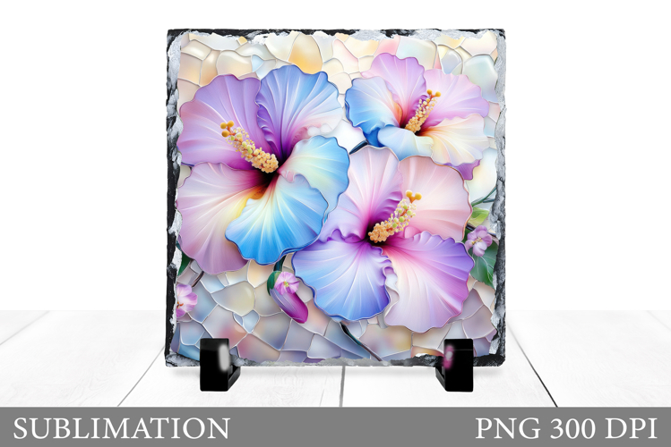 Tropical Flowers Sublimation. Flowers Slate Sublimation