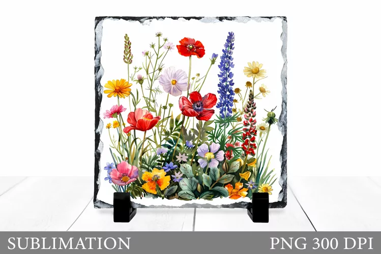 Wildflowers Slate Bag Sublimation. Wildflowers Sublimation