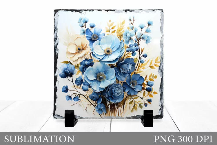 Flowers Sublimation. Flowers Slate Sublimation