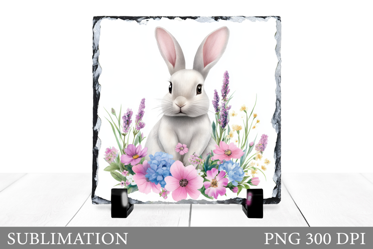 Cute Bunny Sublimation. Bunny Slate Sublimation