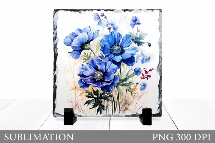 Wildflowers Slate Sublimation. Flowers Sublimation