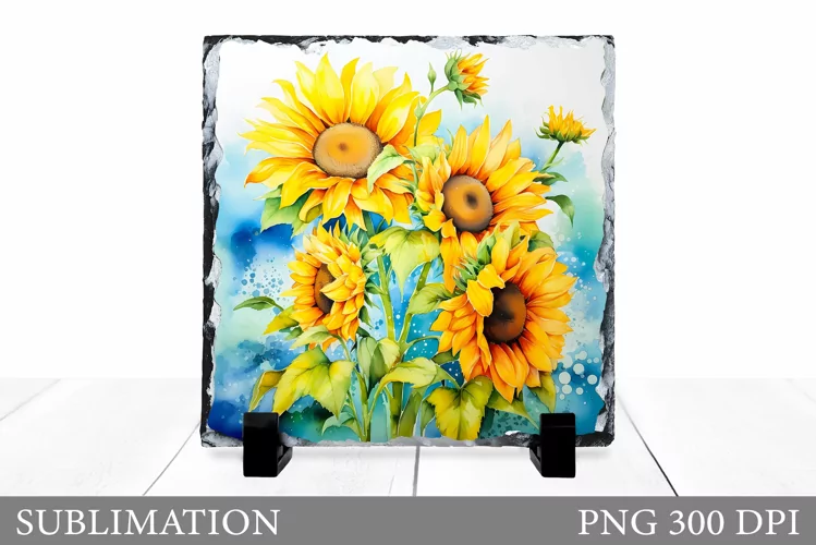 Sunflowers Sublimation. Sunflowers Slate Sublimation