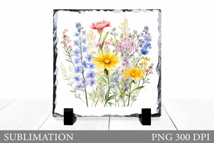 Flowers Sublimation. Flowers Slate Sublimation