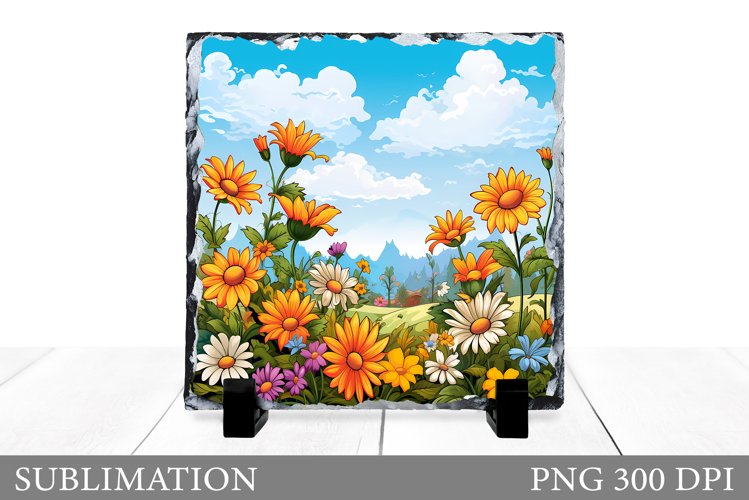 Flowers Sublimation. Wildflowers Slate Design