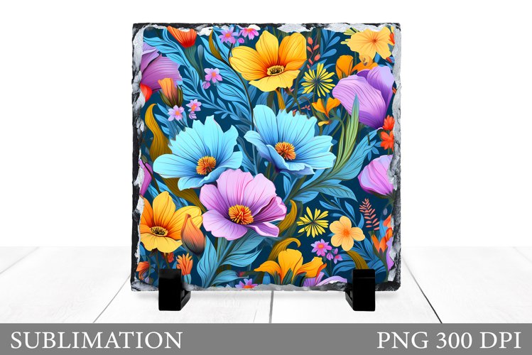 Flowers Sublimation. Flowers Slate Sublimation