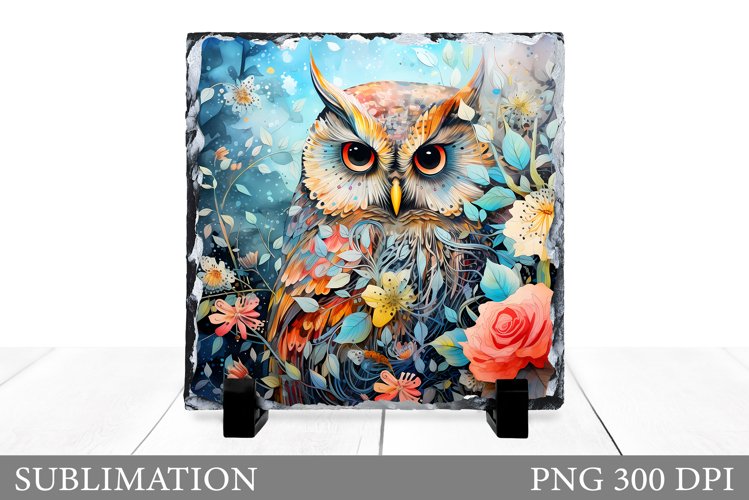 Owl Slate Sublimation. Owl Sublimation example image 1