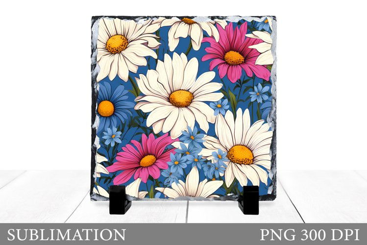 Daisy Flowers Sublimation. Flowers Slate Sublimation
