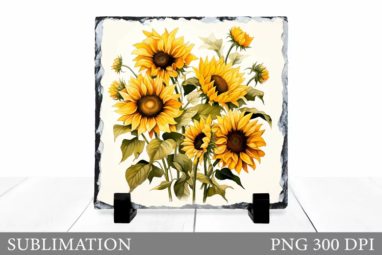 Sunflowers Slate Sublimation. Sunflowers Sublimation
