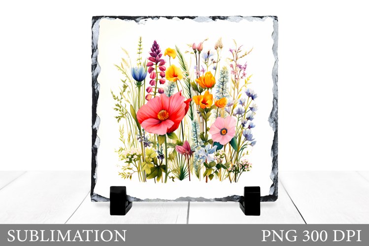 Flowers Sublimation. Summer Slate Sublimation