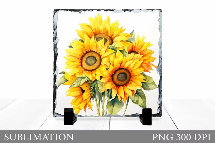 Sunflowers Sublimation. Sunflowers Slate Sublimation