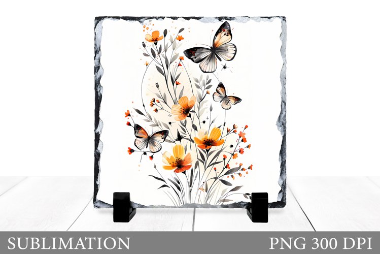 Flowers Sublimation. Wildflowers Slate Sublimation