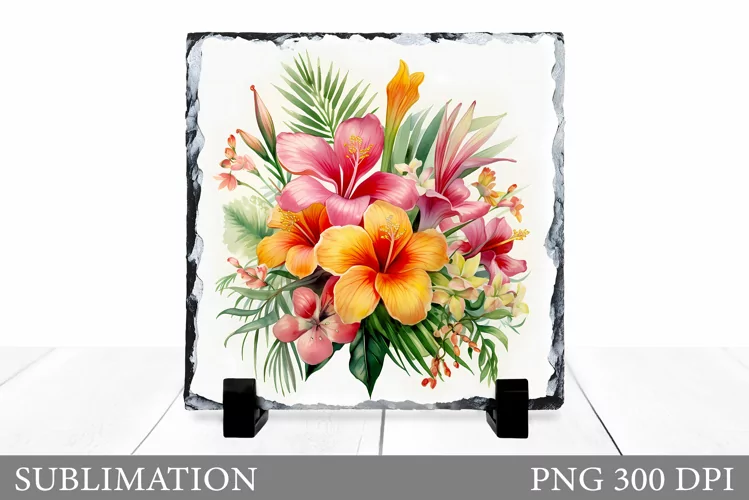 Flowers Sublimation. Flowers Slate Sublimation
