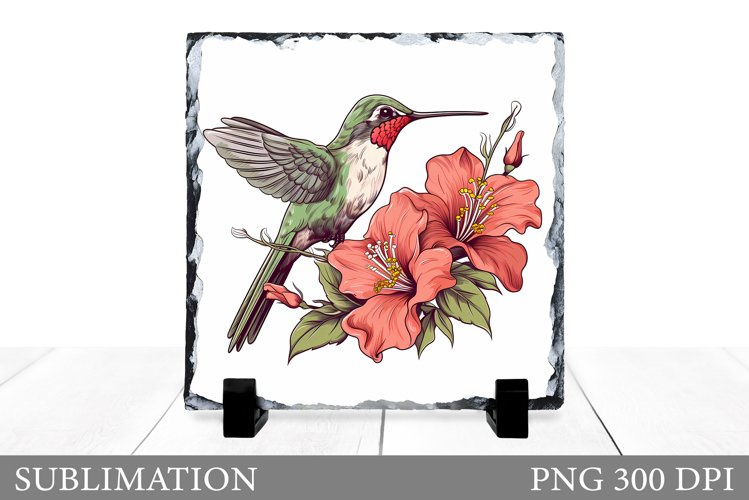 Hummingbird Sublimation. Flowers Slate Sublimation