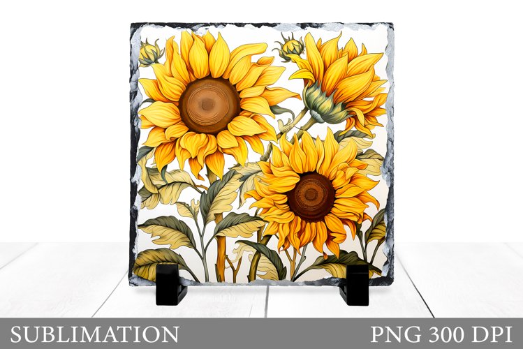 Sunflowers Sublimation. Floral Slate Sublimation