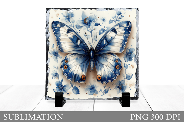 Butterfly Slate Sublimation. Butterfly Flowers Sublimation