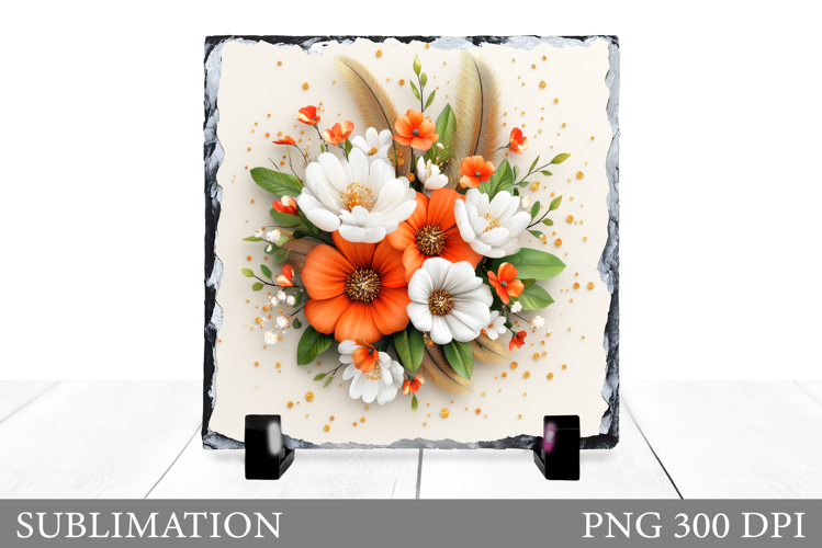 Flowers Sublimation. Flowers Slate Sublimation