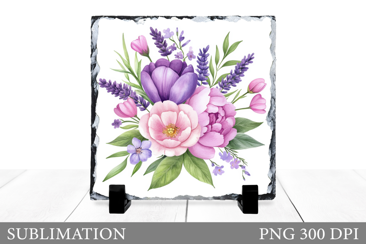 Flowers Sublimation. Flowers Slate Sublimation