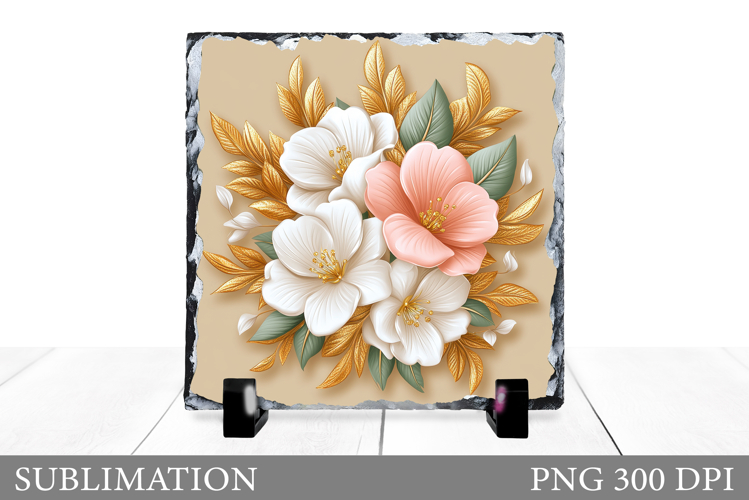 Flowers Sublimation. Flowers Slate Sublimation