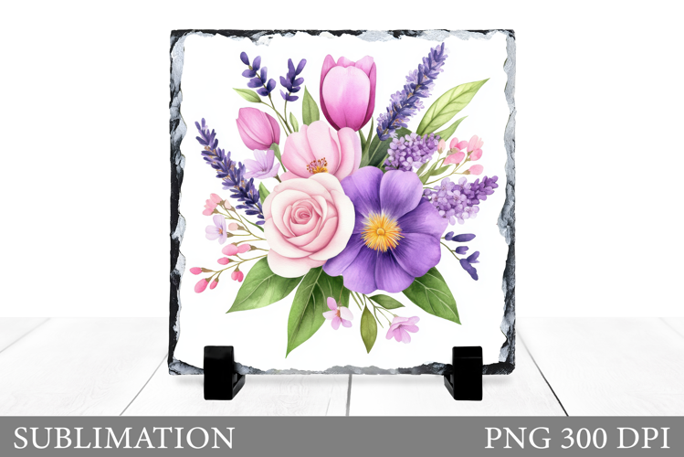 Flowers Sublimation. Flowers Slate Sublimation