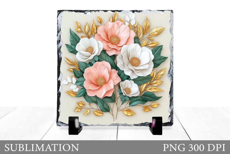 Flowers Sublimation. Flowers Slate Sublimation