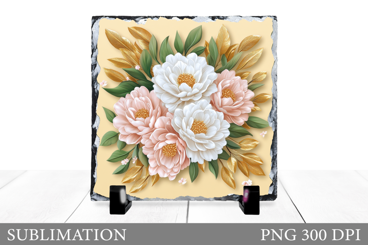 Flowers Sublimation. Flowers Slate Sublimation